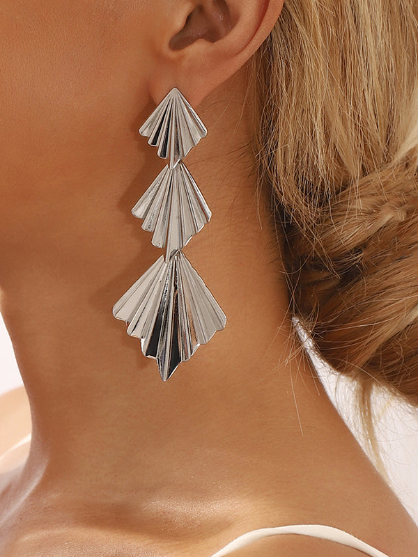 Geometric Solid Color Drop Earrings