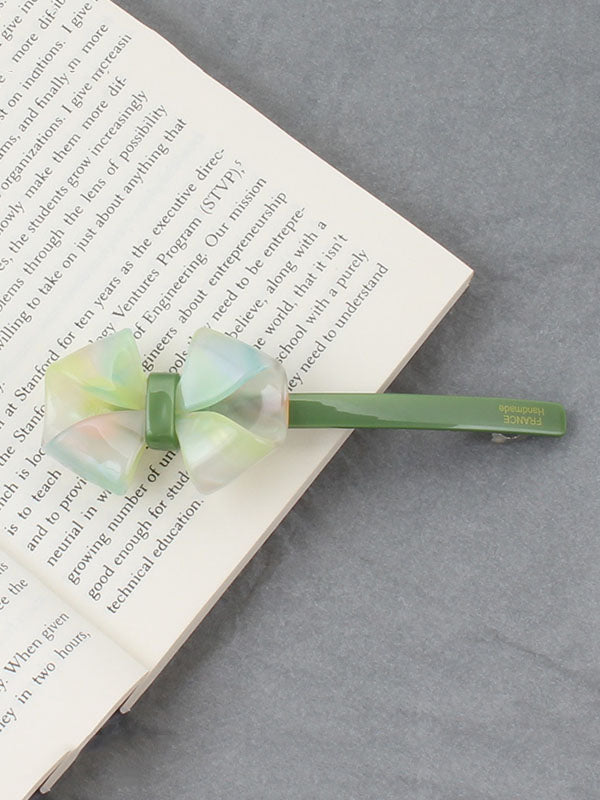 Bowknot Geometric Solid Color Hair Clips