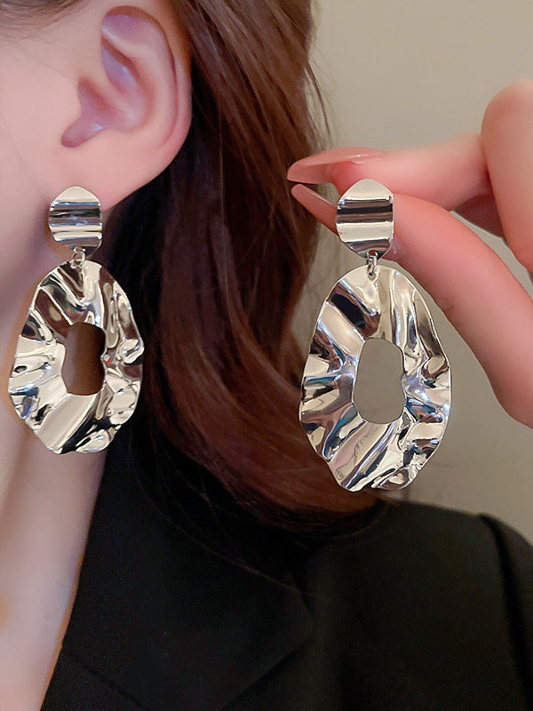 Geometric Hollow Plain Drop Earrings