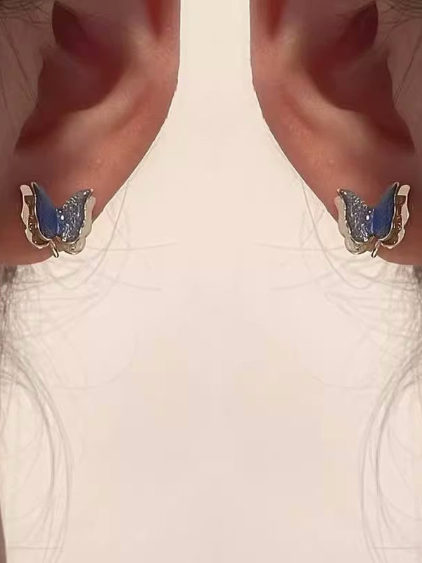 Butterfly Shape Double Layered Earrings Accessories Ear Clip