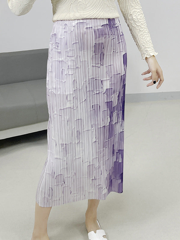 Elasticity Pleated Split-Joint High Waisted Loose Skirts