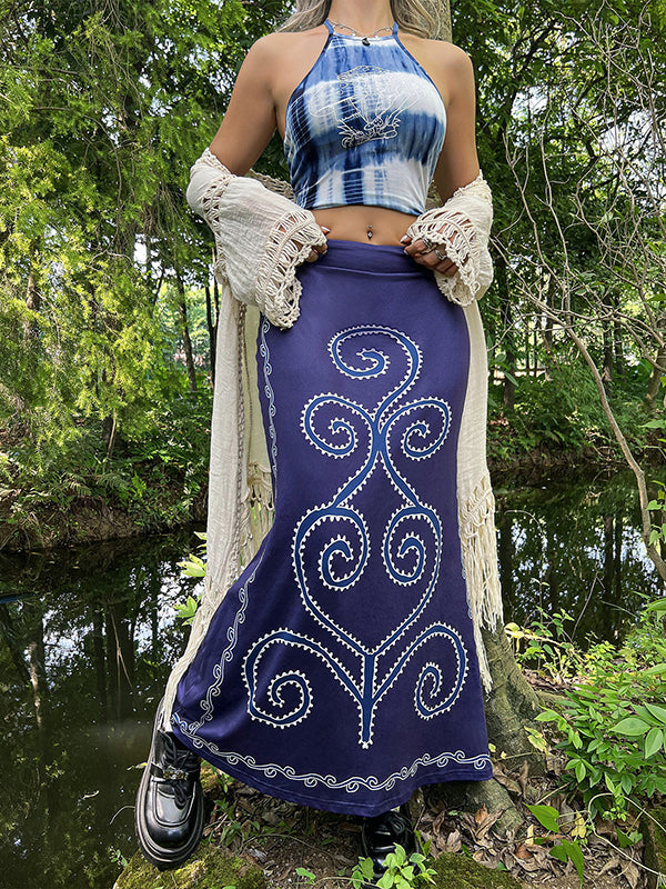 Printed Split-Joint Mermaid Skirts