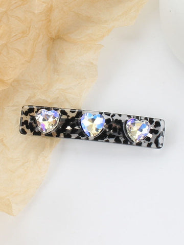 Geometric Rhine Stones Solid Color Hair Clips