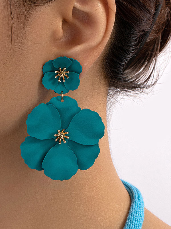 Flower Shape Earrings Accessories Drop Earrings