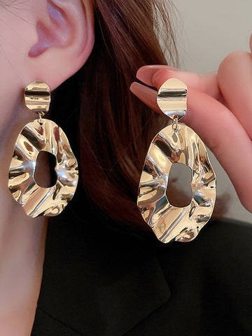 Geometric Hollow Plain Drop Earrings