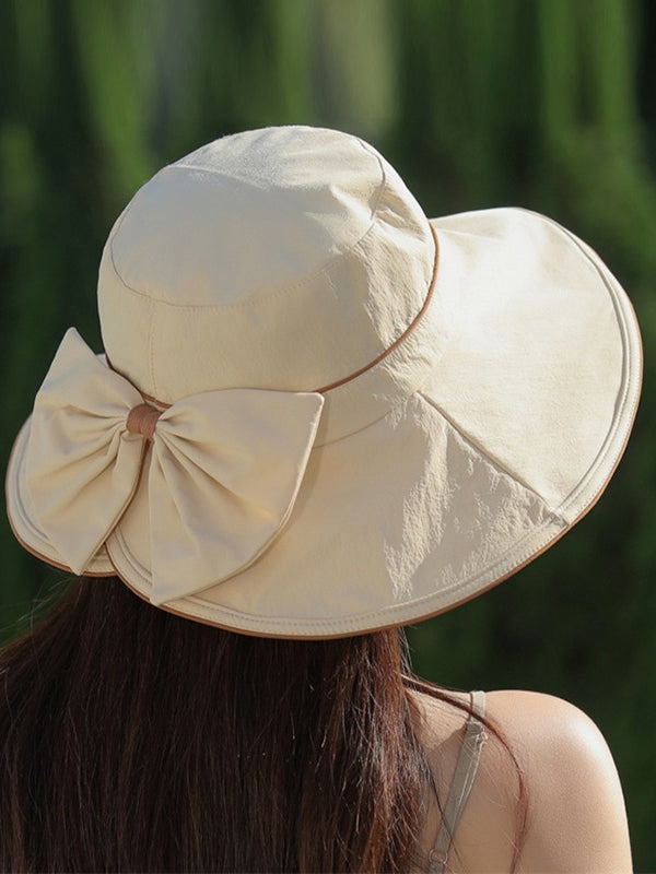 Bowknot Split-Joint Sun Hat Fisherman Hat