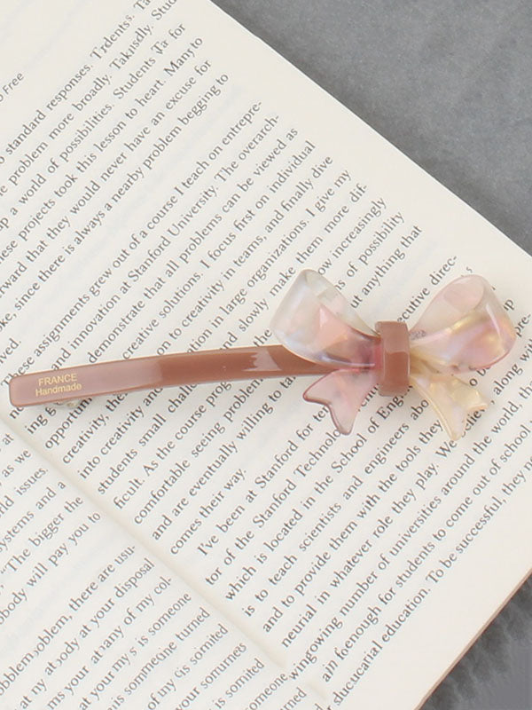 Bowknot Geometric Pure Color Hair Clips