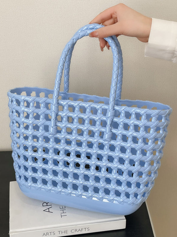 Hollow Solid Color Handbags