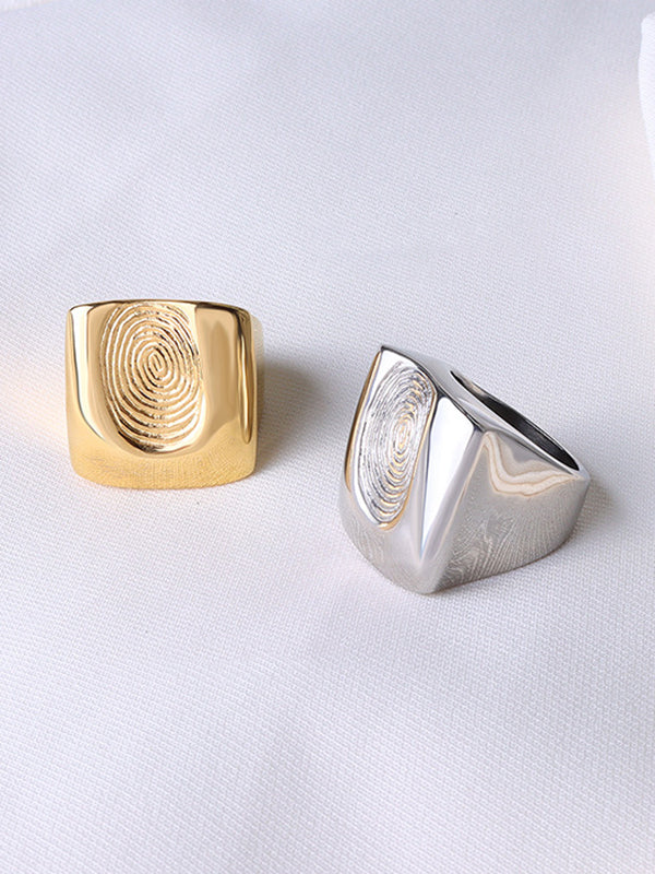 Geometric Pleated Solid Color Rings Accessories