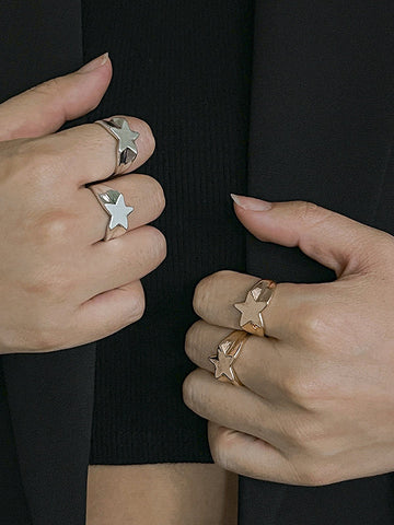 Adjustable Star Shape Normcore Rings Accessories