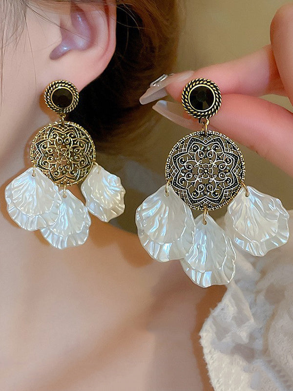 Geometric Leaves Shape Drop Earrings