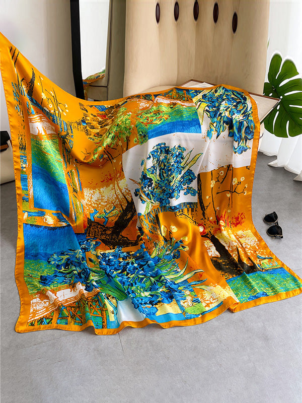 Contrast Color Printed Sun protection Shawl&Scarf