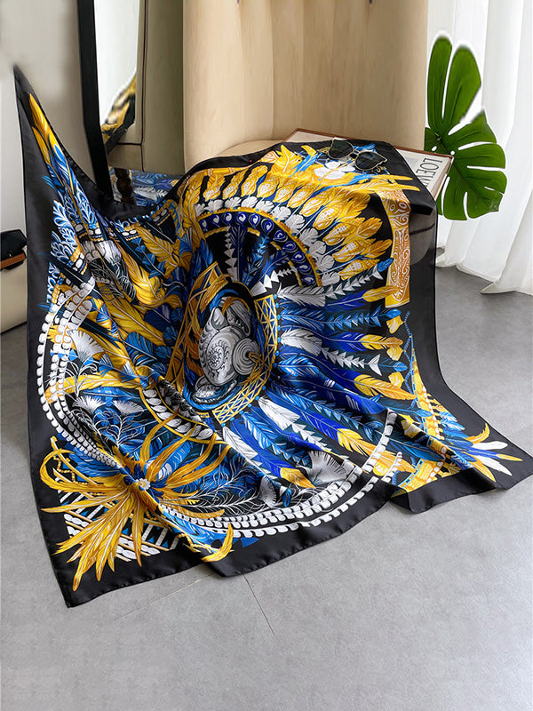 Leaves Print Sun Protection Shawl&Scarf