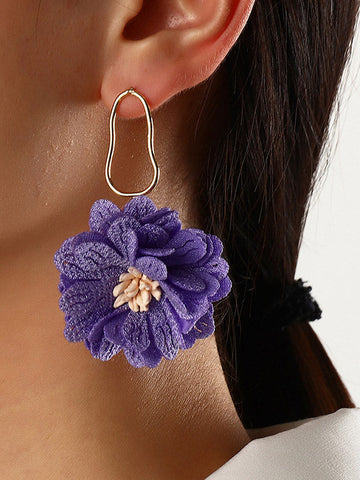 Flower Shape Drop Earrings