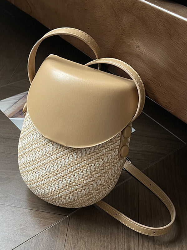 Geometric Split-Joint Woven Crossbody Bags Bags Accessories Bags