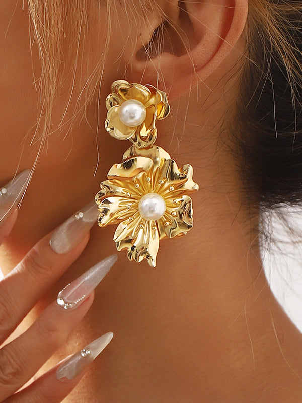 Flower Shape Drop Earrings