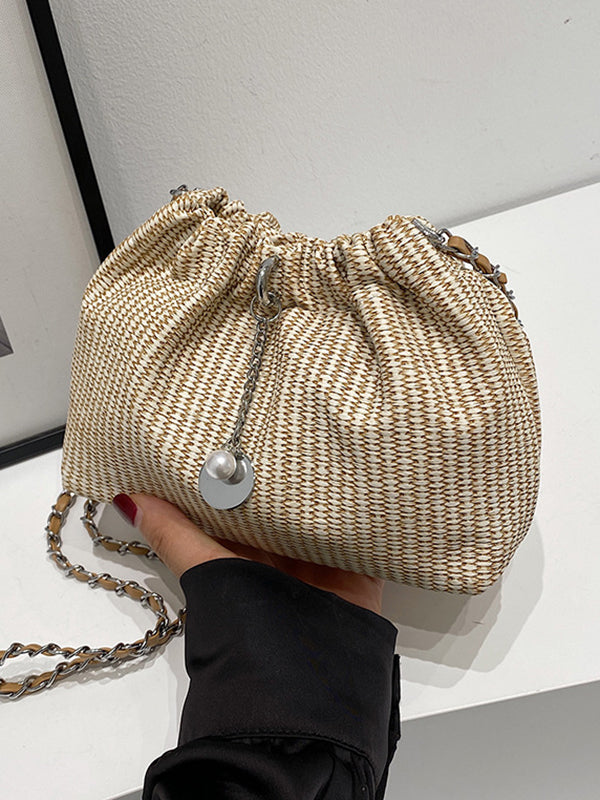 Chains Drawstring Split-Joint Woven Crossbody Bags Bags Accessories Bags