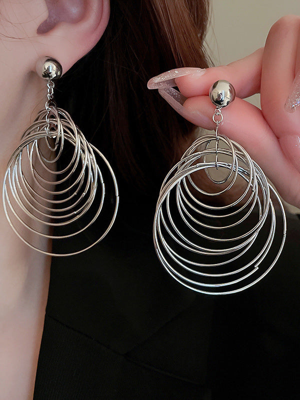 Geometric Plain Drop Earrings