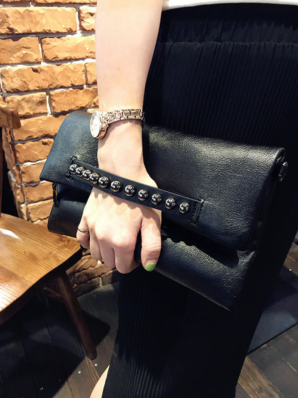 Geometric Rivet Split-Joint Handbags Bags