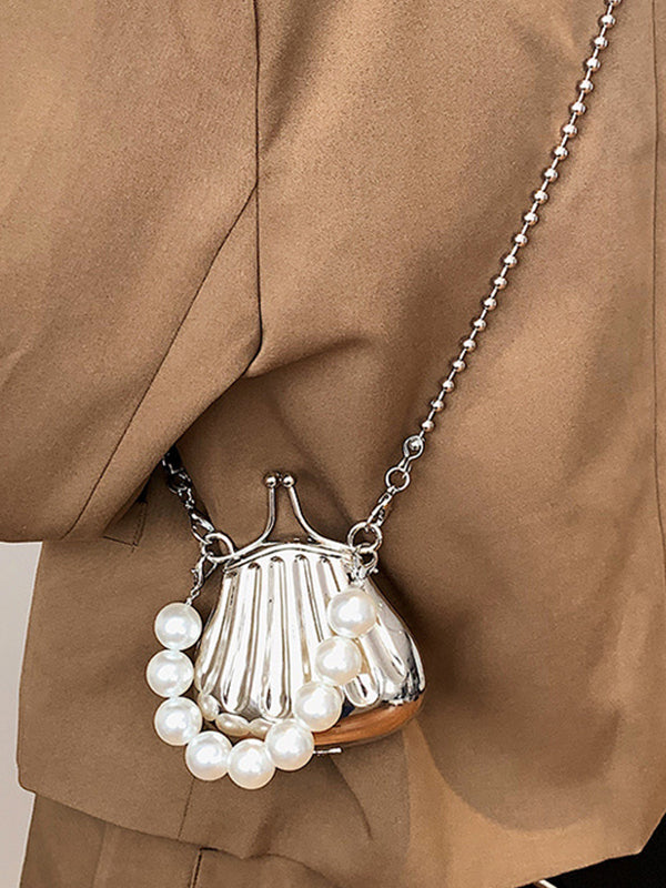 Beaded Shiny Shell-Shaped Crossbody Bags Bags Accessories