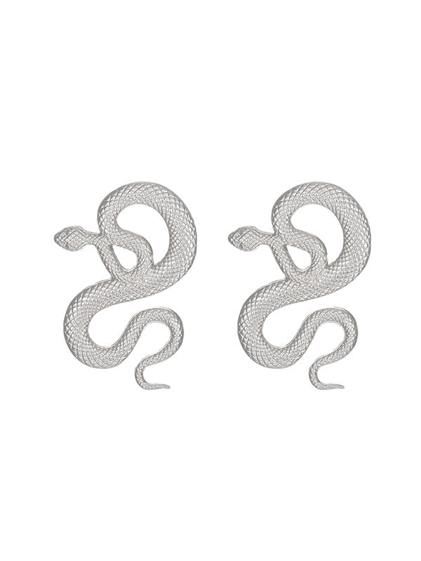 Snake Shape Solid Color Drop Earrings