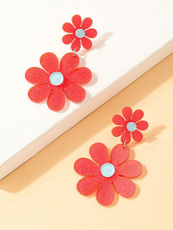 Flower Shape Earrings Accessories Drop Earrings