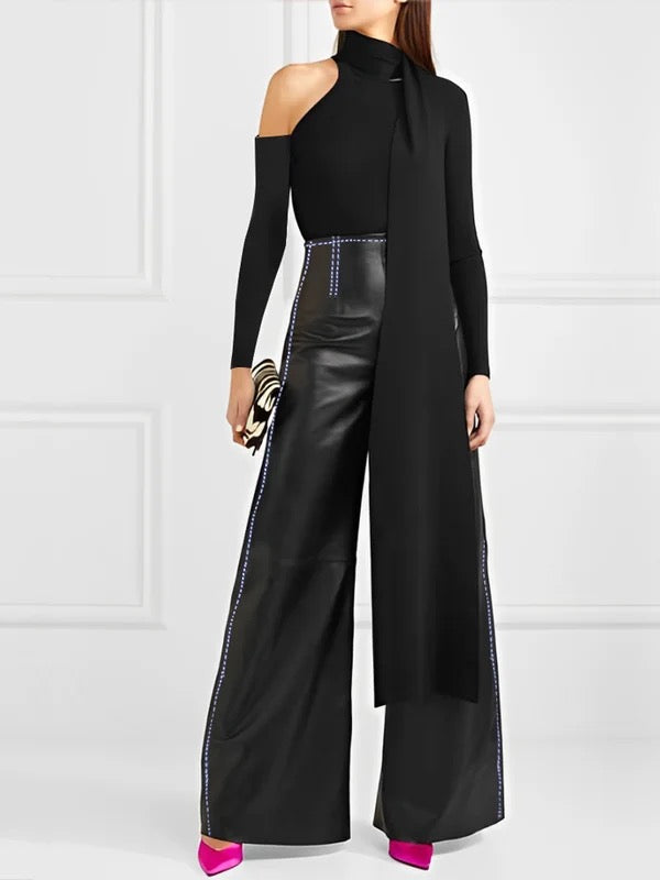 Split-Joint High Waisted Loose Trousers Pants