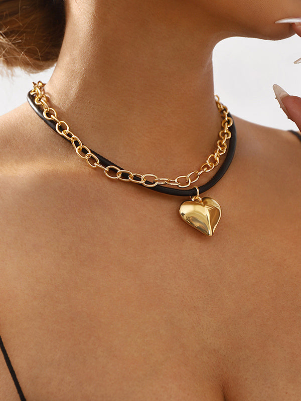 Chains Heart Shape Necklaces Accessories Choker Necklace