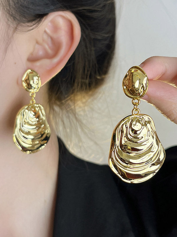 Geometric Pleated Solid Color Earrings Accessories Drop Earrings