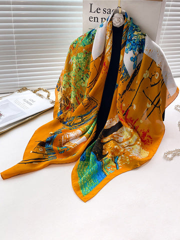 Contrast Color Printed Sun protection Shawl&Scarf