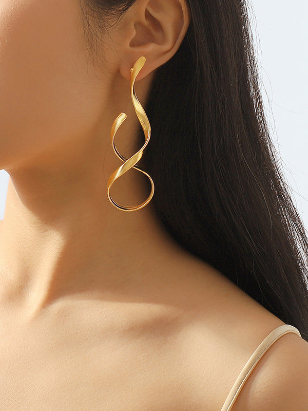 Geometric Solid Color Drop Earrings