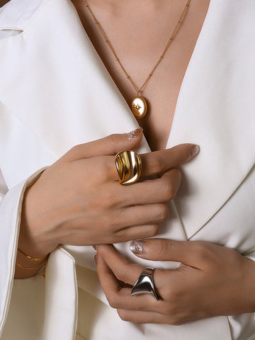 Geometric Solid Color Rings Accessories