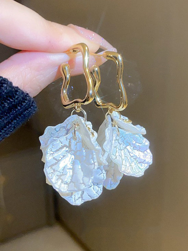 Geometric Leaves Shape Drop Earrings