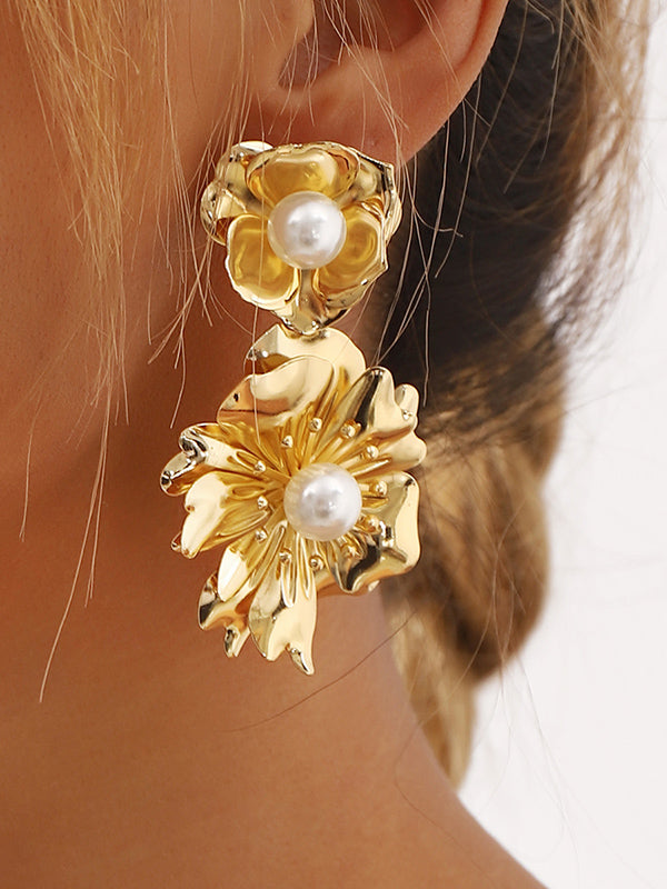 Flower Shape Drop Earrings