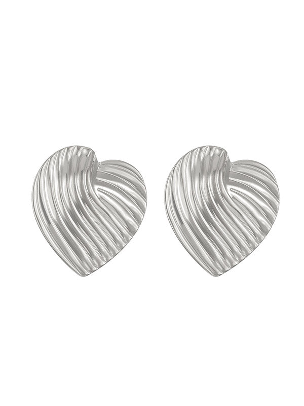 Heart Shape Solid Color Drop Earrings