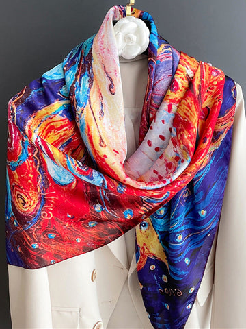 Animal Printed Contrast Color Sun Protection Shawl&Scarf