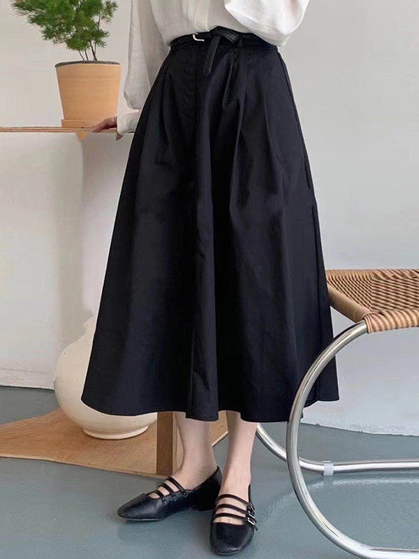 Pleated Split-Joint High Waisted Loose Skirts