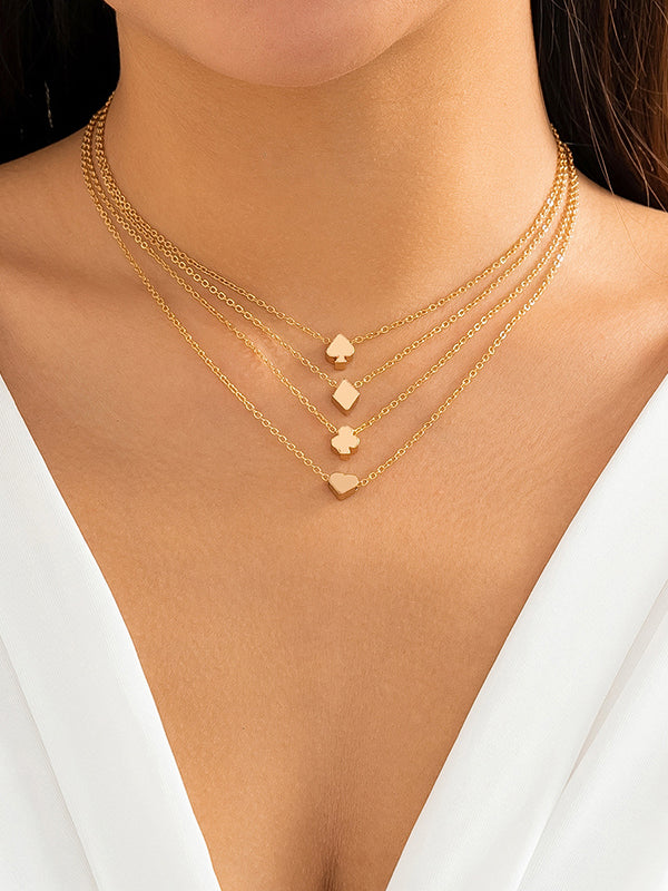 Chains Geometric Layered Necklaces Accessories