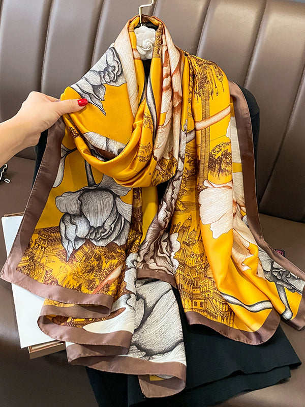 Floral Printed Sun protection Shawl&Scarf