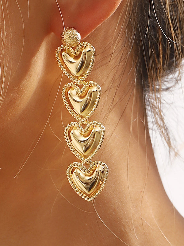 Heart Shape Drop Earrings