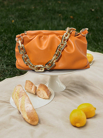 Chains Pleated Split-Joint Handbags Bags