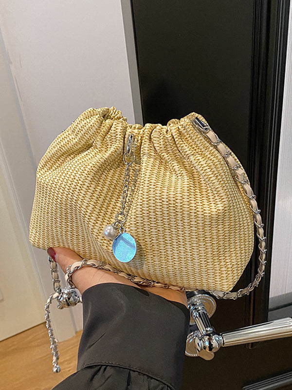 Chains Drawstring Split-Joint Woven Crossbody Bags Bags Accessories Bags