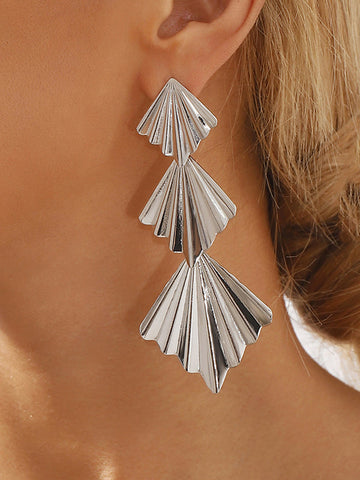 Geometric Solid Color Drop Earrings