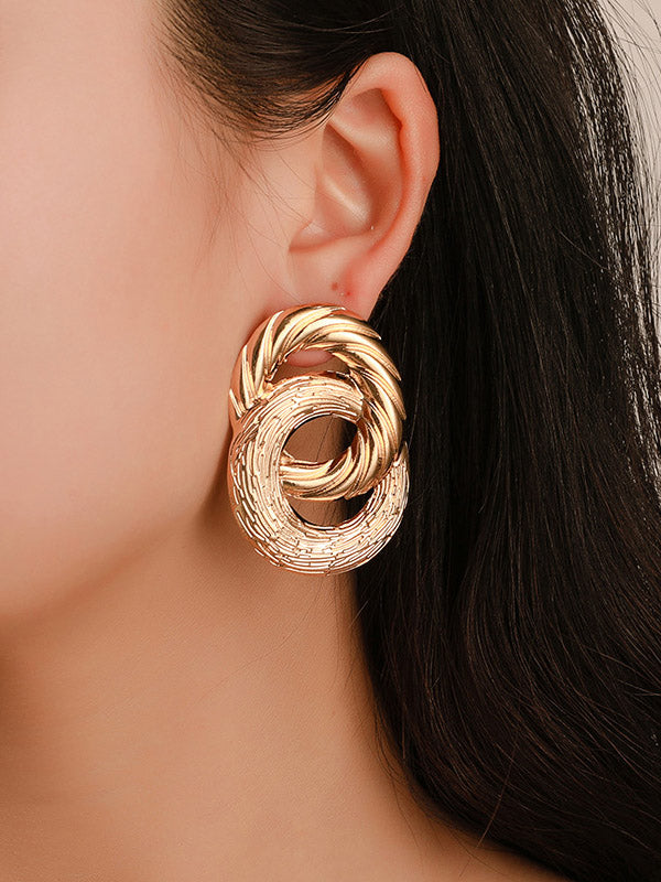 Geometric Hollow Solid Color Drop Earrings