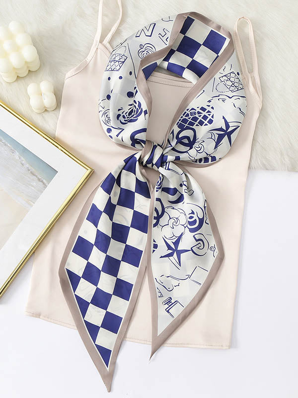 Plaid Printed Scarf Hair Band