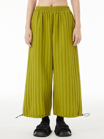 Ninth Pants Drawstring Striped  Wide Leg  Pants Bottoms