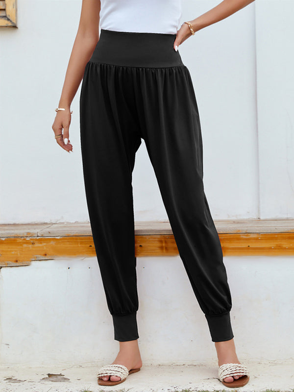 Simple Casual 9 Colors Pleated Harem Pants