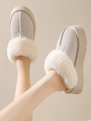 Round-Toe Split-Joint Slippers Platform Shoes