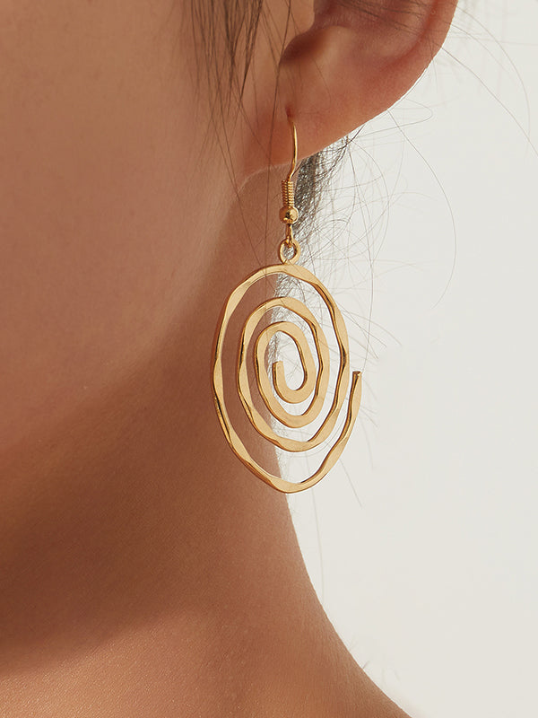 Geometric Hollow Solid Color Drop Earrings