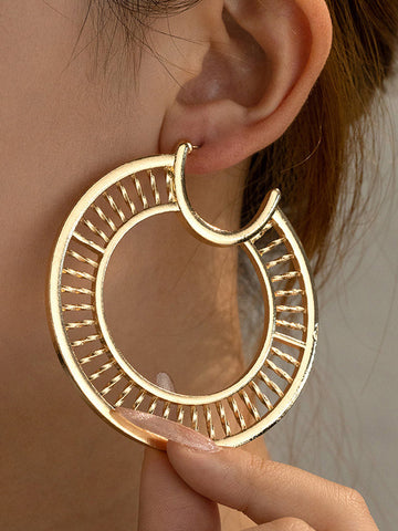 Geometric Hollow Solid Color Drop Earrings